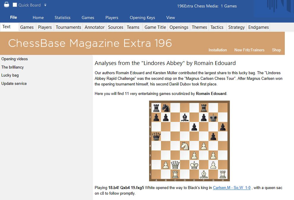 ChessBase Magazine 196